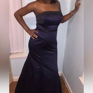 Vera Wang Strapless Navy Dress